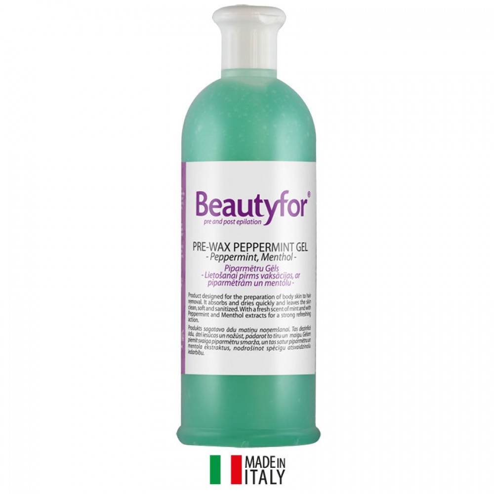 1f74d325-6009-46ed-955b-2c6cda1f0e75-2.jpg Beautyfor Pre Wax Peppermint Menthol Gel 500 ml - Image 1