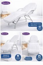 Terry Couch Cover without face hole (100 x 215 cm) (White) - Image 2