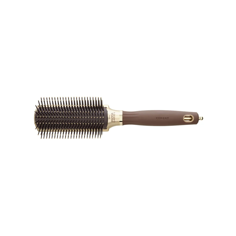 2f9ae5f6-8a93-4ecb-9062-ad8de413e1e3.webp Olivia Garden Expert Style Control Detangling Brush - Nylon Bristles Gold & Brown - Image 1