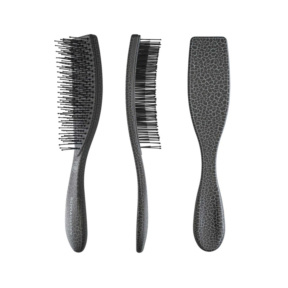 892bbab4-9aee-4463-bc02-8ff82f06c7cc.jpg Olivia Garden Essential Style Blend Medium Hair Memory Flex Bristles Brush Grey - Image 1