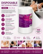 Disposable Soft Spunlace Towels in Roll (35x70) (Pack of 100) - Image 2