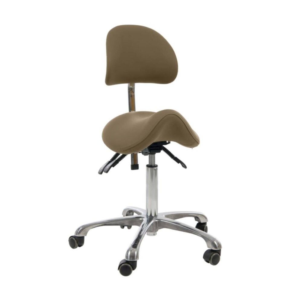 bf216c3e-5a99-49f8-8567-7893a95e6b50.jpg Salon Shaped Saddle Stool NOBLE (Beige) - Image 1
