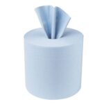 Essentials 3ply Blue Embossed Centre Feed Rolls 186mm x 150m (Case of 6) - Image 2