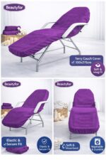 Terry Couch Cover without face hole (100 x 215 cm) (Purple) - Image 2