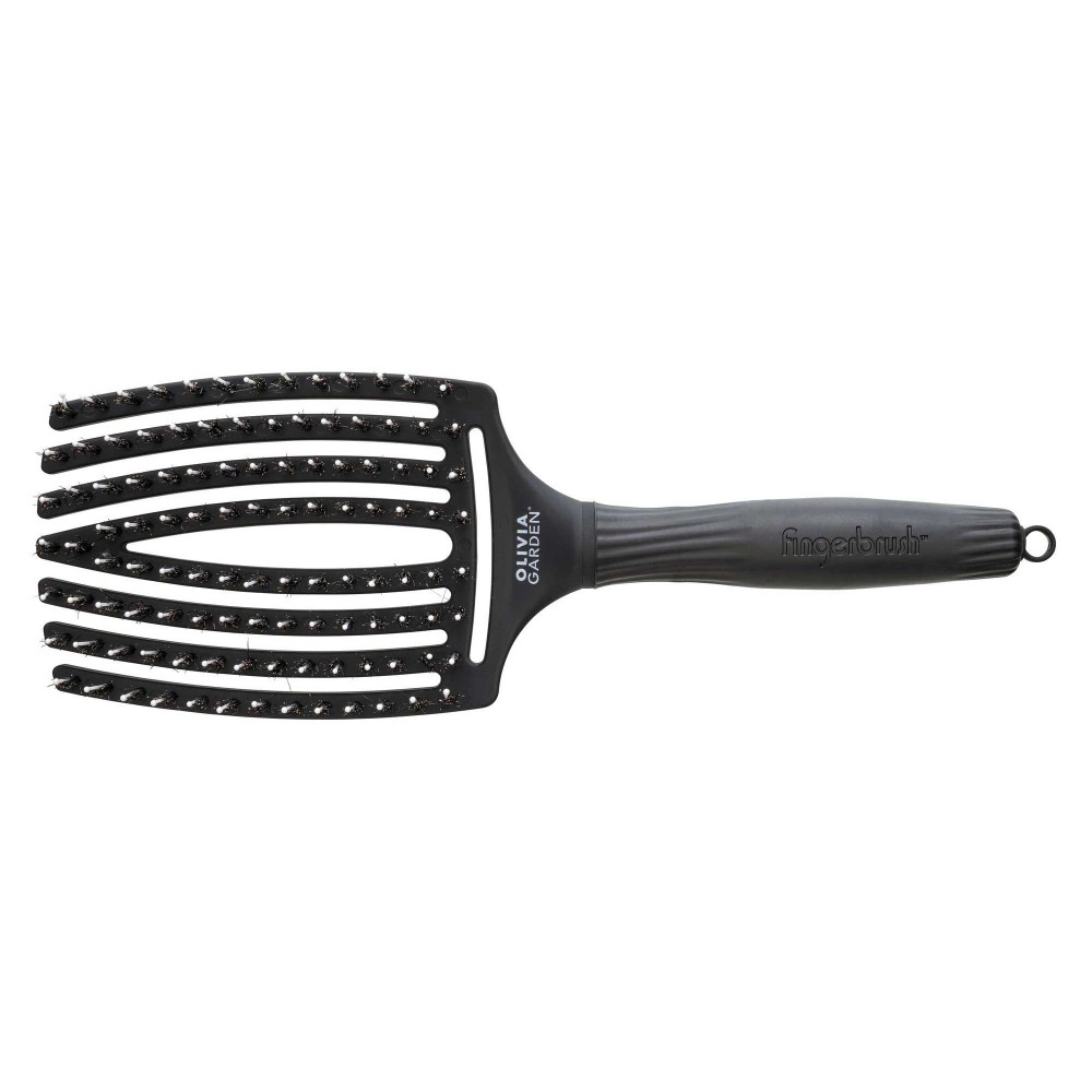 fa2219a0-ef60-4707-9462-dfda2b1ac74c.jpg Olivia Garden Fingerbrush Care Iconic Boar & Nylon Full Black Large - Image 1